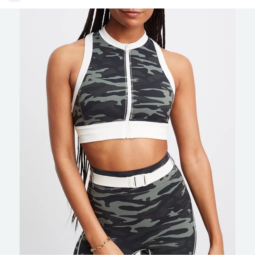 Bandier x Solid & Striped Trek High Neck Bra, Camo